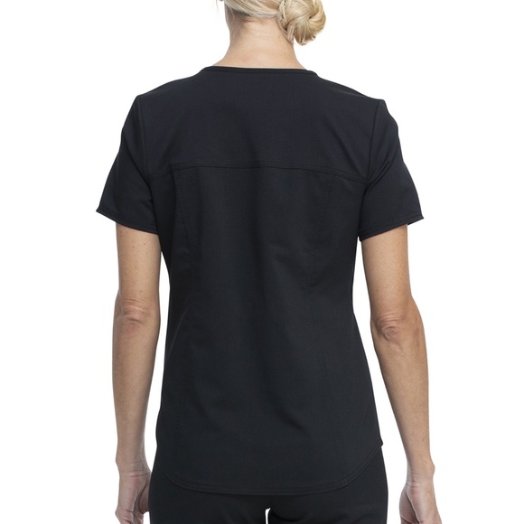 Scrubstar Mock Wrap Scrub Top Black M - Picture 3 of 8